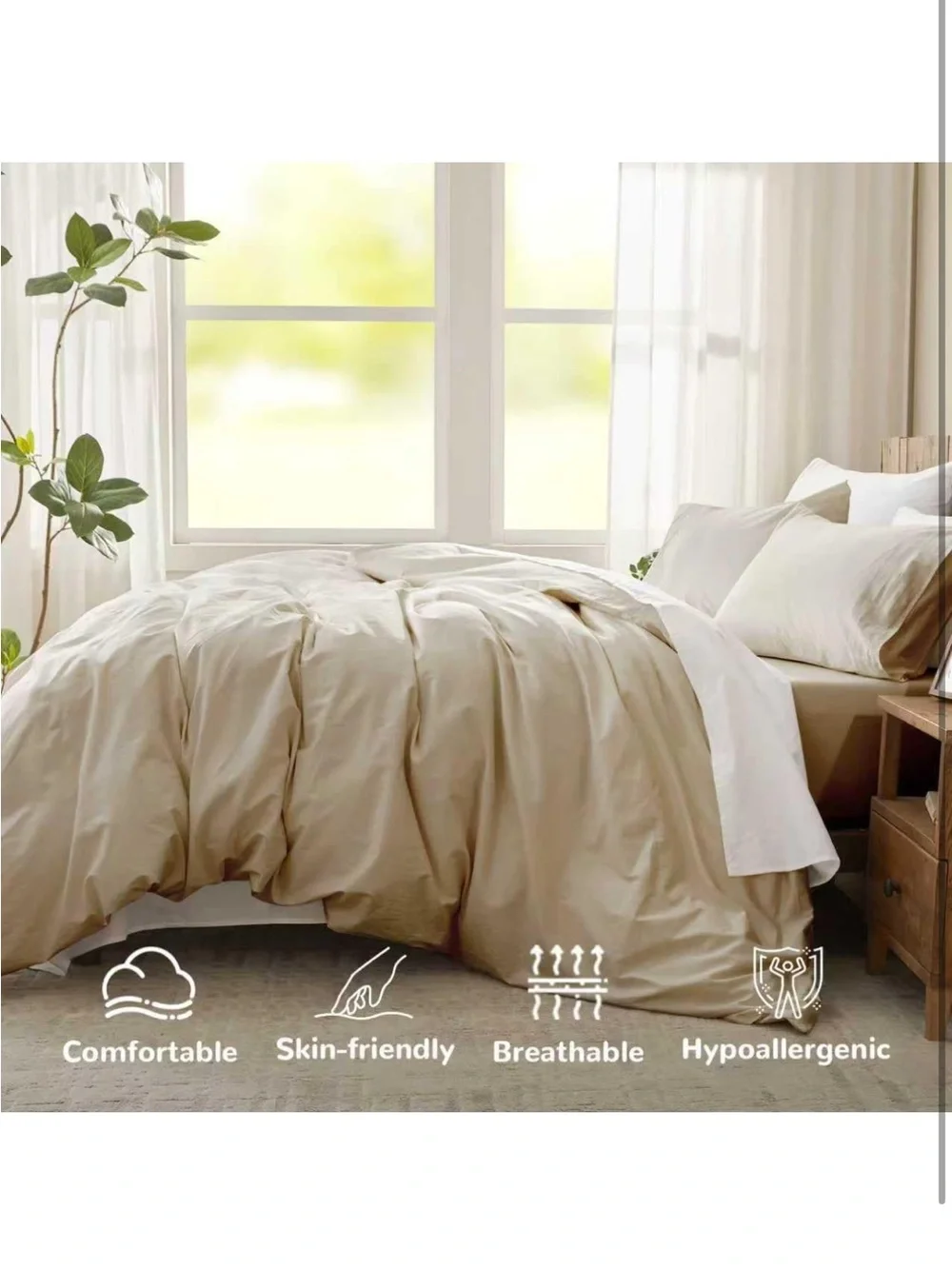 NEW 100% Egyptian Cotton Duvet Cover Set, 1600 Thread Count, Soft & Breathable